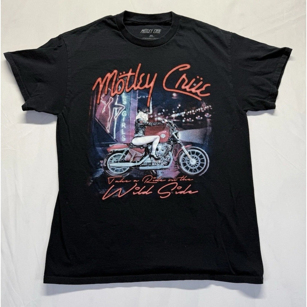 Motley Crue Wild Side graphic t-SHIRT Black Medium rock band tee